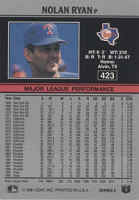 Back of 1991 Leaf Nolan Ryan card number 423