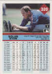 Back of 1992 Fleer baseball Card 320 Nolan Ryan