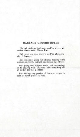 1974 World Series Game 3 Oakland Coliseum Official Batting Order Card