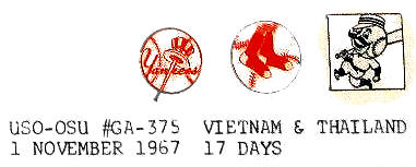 USO Shows Viet Nam and Thailand for 17 days