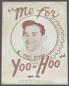 Yogi Berra 'Me For Yoo-Hoo' Matchbook