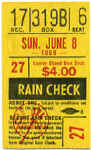 June 8 1969 ticket stub