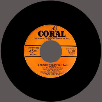 Side A - Phil Foster - "A Brooklyn Baseball Fan"