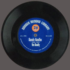 1966 Union 76 Oil Los Angeles Dodgers Records Sandy Koufax