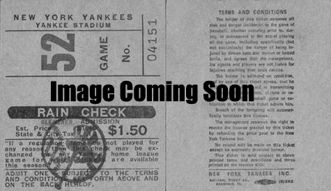 1978 Yankees Bleacher Stub